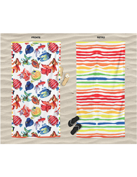 Daunex - Telo da mare COMPACT DRY "POISSONS" 100x170 cm