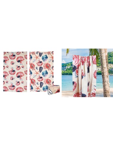 Daunex - Telo da mare COMPACT DRY "CONCHIGLIE" 100x170 cm