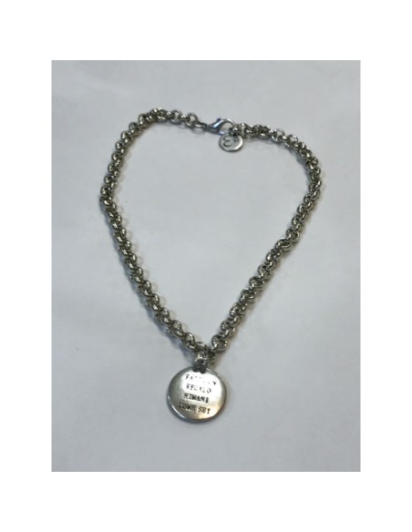 Collana Pensiero felice 'Fatti un regalo Rimani come sei' con maglia catena
