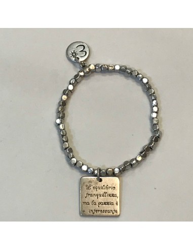 Bracciale elasticizzato Patrizia 'L'equilibrio tranquillizza, ma la pazzia è + interessante'