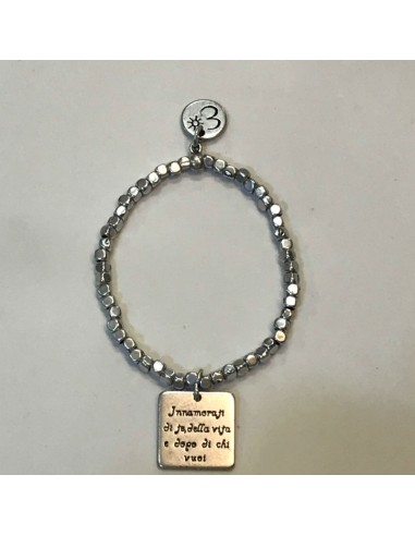 Bracciale elasticizzato Patrizia 'Innamorati di te, della vita e dopo di chi vuoi'