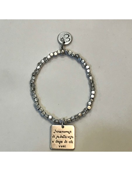 Bracciale elasticizzato Patrizia 'Innamorati di te, della vita e dopo di chi vuoi'