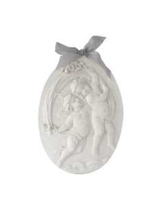 Mathilde M - Medaglione in basso rilievo patinato angeli 25,5 x 38 x 1,5 cm 2
