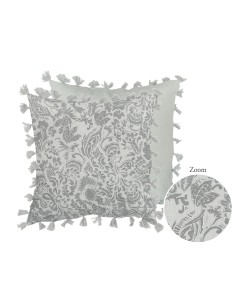 Mathilde M - Cuscino Pompon sfoderabile grigio chiaro in cotone 45 x 45 cm