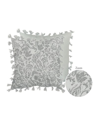 Mathilde M - Cuscino Pompon sfoderabile grigio chiaro in cotone 45 x 45 cm