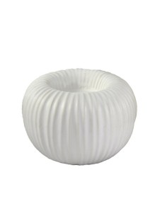 Porta candela in ceramica bianca cm 8,5 x 5,5