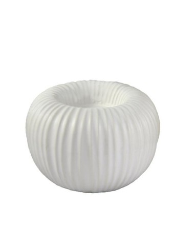 Porta candela in ceramica bianca cm 8,5 x 5,5