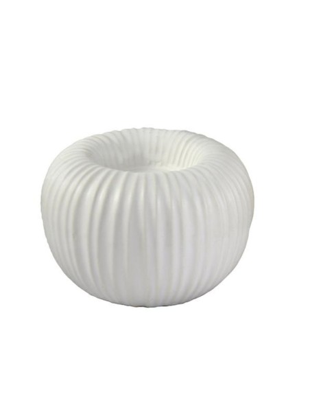 Porta candela in ceramica bianca cm 10,5 x 7