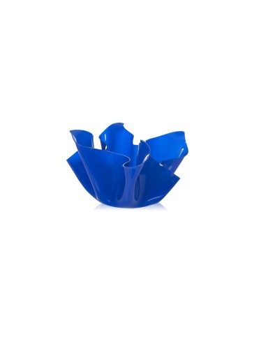 iPLEX - Vaso linea Drappeggi in plexiglass blu pieno drappeggiato a mano Made in Italy - arredamento casa ufficio studio fiorier