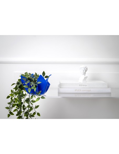 iPLEX - Vaso linea Drappeggi in plexiglass blu pieno drappeggiato a mano Made in Italy - arredamento casa ufficio studio fiorier
