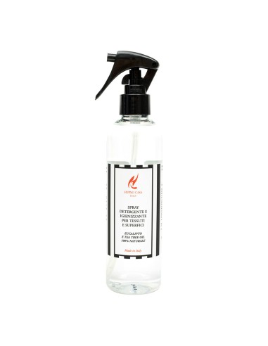 HYPNO - Igenizzanti Spray detergente e igienizzante per tessuti e superfici 250 mlcon olii essenziali di eucalipto e tea tree oi