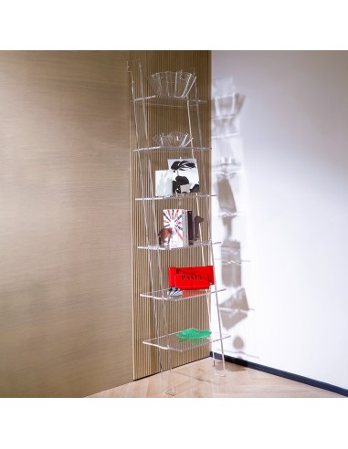 Vesta Home - Way Up Large Libreria 6 Ripiani·trasparente·48 X 33,5 X 200 H Cm Shleves: 48 X 28 H Th. Structure 15 Mm Th. Shelves
