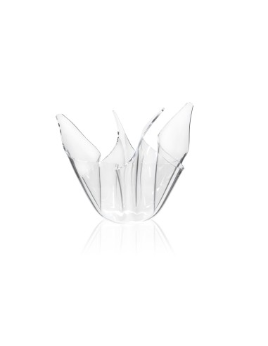 iPLEX - Vaso linea Drappeggi in plexiglass Trasparente drappeggiato a mano Made in Italy - arredamento casa ufficio studio fiori