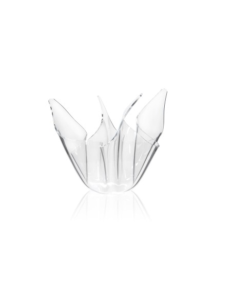 iPLEX - Vaso linea Drappeggi in plexiglass Trasparente drappeggiato a mano Made in Italy - arredamento casa ufficio studio fiori