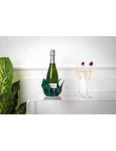 iPLEX - Vaso linea Drappeggi in plexiglass verde scuro pieno drappeggiato a mano Made in Italy - arredamento casa ufficio studio 2