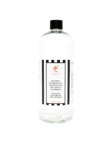 HYPNO - Igenizzanti Ricarica detergente e igienizzante per tessuti e superfici 1000 ml
con olii essenziali di eucalipto e tea tr