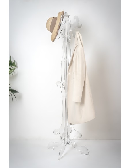 iPLEX - Thonet Appendiabiti design inizio secolo XX in plexiglass Trasparente. Made in Italy - Trasparente/Trasparente - 56x173x