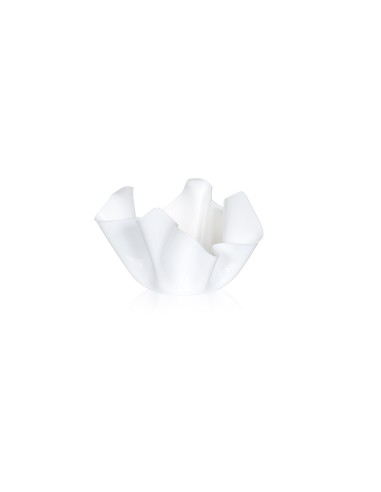 iPLEX - Vaso linea Drappeggi in plexiglass bianco pieno drappeggiato a mano Made in Italy - arredamento casa ufficio studio sott