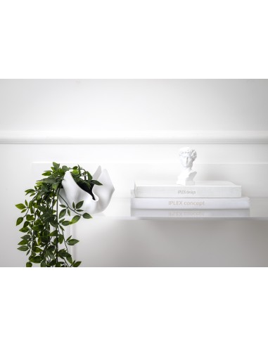iPLEX - Vaso linea Drappeggi in plexiglass bianco pieno drappeggiato a mano Made in Italy - arredamento casa ufficio studio sott