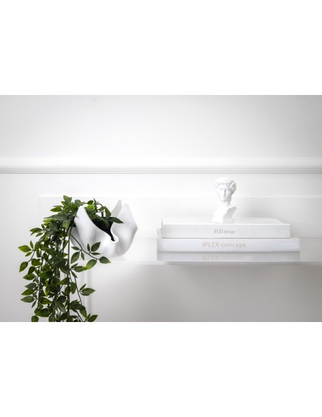 iPLEX - Vaso linea Drappeggi in plexiglass bianco pieno drappeggiato a mano Made in Italy - arredamento casa ufficio studio sott