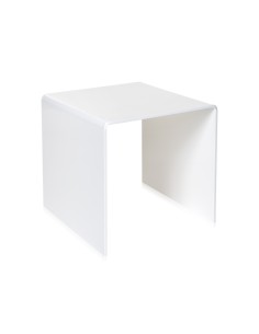 iPLEX - Tavolino design anni '80 in plexiglass tagliato a laser color bianco pieno Made in Italy - arredamento casa salotto stud