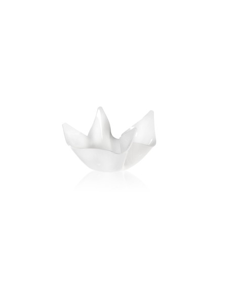 iPLEX - Vaso linea Drappeggi in plexiglass bianco pieno drappeggiato a mano Made in Italy - arredamento casa ufficio studio sott