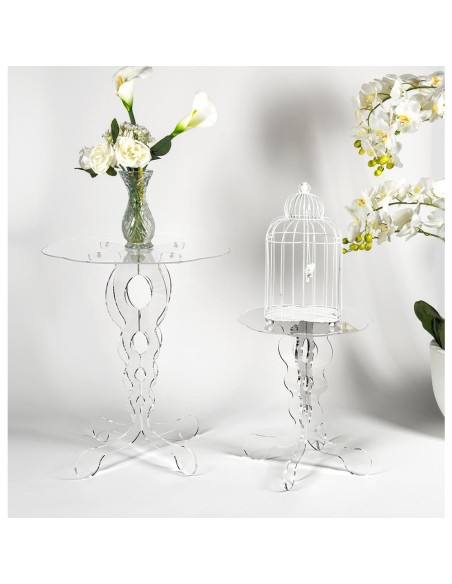 iPLEX - Tavolino da caffè stile Arabesco in plexiglass Trasparente tagliata al laser. - comodino tavolo outdoor Made in Italy - 