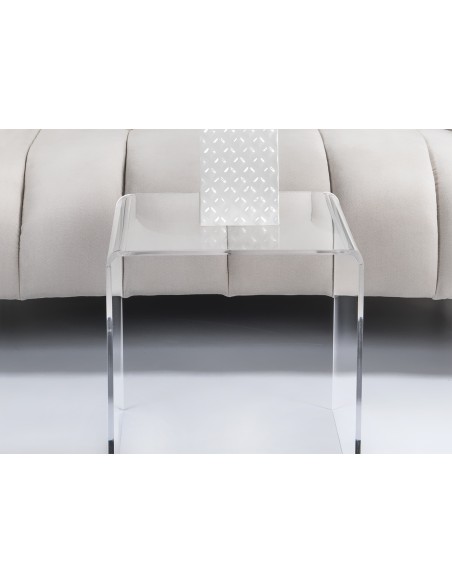 iPLEX - Tavolino design anni '80 in plexiglass tagliato a laser Trasparente Made in Italy - arredamento casa salotto studio uffi