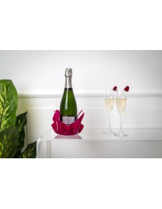 iPLEX - Vaso linea Drappeggi in plexiglass fucsia pieno drappeggiato a mano Made in Italy - arredamento casa ufficio studio fior 2