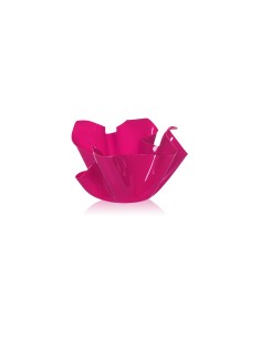 iPLEX - Vaso linea Drappeggi in plexiglass fucsia pieno drappeggiato a mano Made in Italy - arredamento casa ufficio studio fior