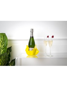 iPLEX - Vaso linea Drappeggi in plexiglass giallo pieno drappeggiato a mano Made in Italy - arredamento casa ufficio studio fior 2