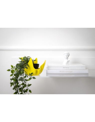 iPLEX - Vaso linea Drappeggi in plexiglass giallo pieno drappeggiato a mano Made in Italy - arredamento casa ufficio studio fior