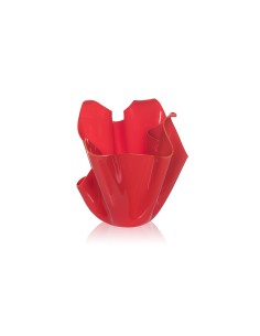 iPLEX - Vaso linea Drappeggi in plexiglass rosso pieno drappeggiato a mano Made in Italy - arredamento casa ufficio studio fiori