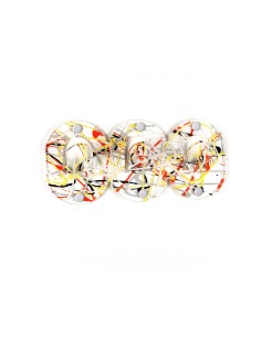 iPLEX - Set di 3 Appendini clips in plexiglass PMMA, schizzo artistico colorato,. - arredamento casa ingresso ufficio di lavoro 