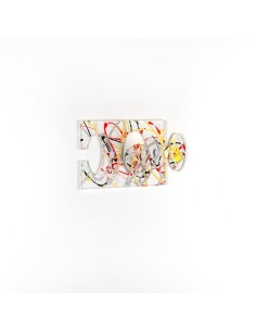 iPLEX - Puzzle Appendino da parete componibile in plexiglass Trasparente, schizzo artistico colorato,. - arredamento casa ingres 2