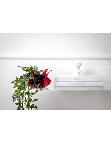 iPLEX - Vaso linea Drappeggi in plexiglass rosso Trasparente drappeggiato a mano Made in Italy - arredamento casa ufficio studio