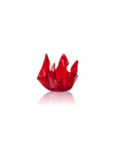 iPLEX - Vaso linea Drappeggi in plexiglass rosso Trasparente drappeggiato a mano Made in Italy - arredamento casa ufficio studio