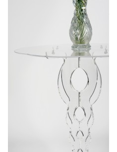 iPLEX - Tavolino da caffè stile Arabesco in plexiglass Trasparente tagliata al laser. - comodino tavolo outdoor Made in Italy -  2