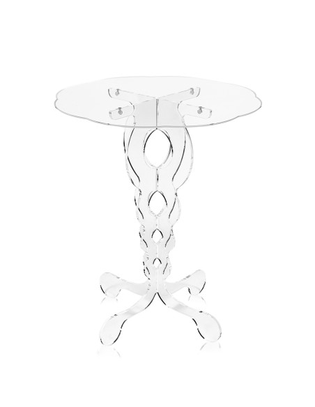 iPLEX - Tavolino da caffè stile Arabesco in plexiglass Trasparente tagliata al laser. - comodino tavolo outdoor Made in Italy - 