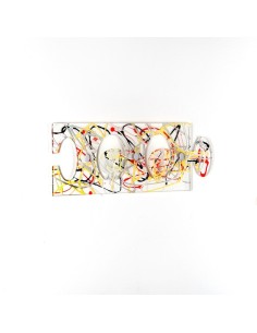 iPLEX - Puzzle Set di 2 Appendini da parete componibili in plexiglass Trasparente, schizzo artistico colorato,. - arredamento ca 2