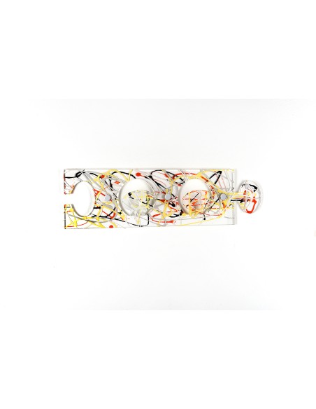 iPLEX - Puzzle Set di 2 Appendini da parete componibili in plexiglass Trasparente, schizzo artistico colorato,. - arredamento ca