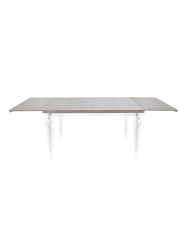 iPLEX Design - Maulabile Habitat Grigio Atrium Tavolo estensibile in plexiglass e legno - Trasparente/GREY - 155/ - 155/ - 155x7