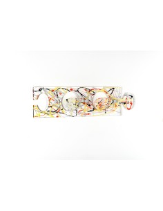 iPLEX - Puzzle Set di 2 Appendini da parete componibili in plexiglass Trasparente, schizzo artistico colorato,. - arredamento ca