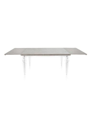 iPLEX Design - Maulabile Habitat Grigio Atrium Tavolo estensibile in plexiglass e legno - Trasparente/GREY - 155/ - 155/ - 155x7