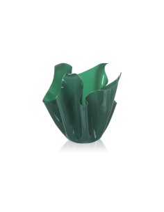 iPLEX - Vaso linea Drappeggi in plexiglass verde scuro pieno drappeggiato a mano Made in Italy - arredamento casa ufficio studio 2