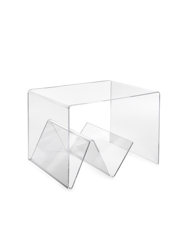 iPLEX - Tavolino da caffè linea Zigozago in plexiglass PMMA Trasparente - portariviste comodino arredamento casa ufficio di lavo
