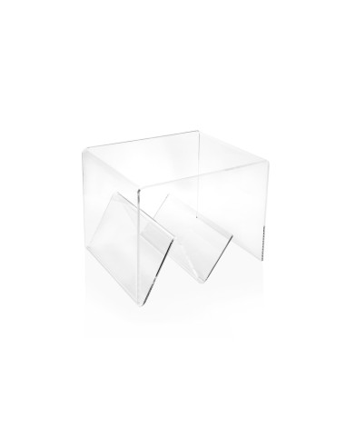 iPLEX - Tavolino da caffè linea Zigozago in plexiglass PMMA Trasparente - portariviste comodino arredamento casa ufficio di lavo