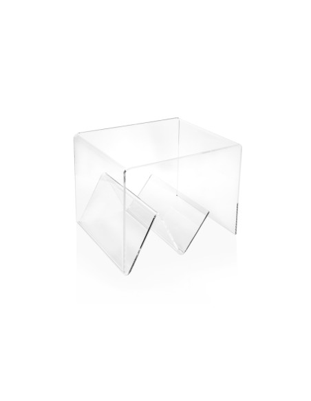 iPLEX - Tavolino da caffè linea Zigozago in plexiglass PMMA Trasparente - portariviste comodino arredamento casa ufficio di lavo