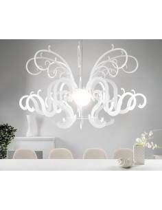 iPLEX - Super Gorgon Lampadario a sospensione in plexiglass bisabbiato bianco - arredo casa salotto sala ricevimenti - 150x87x15 2