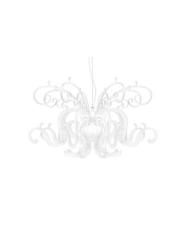iPLEX - Super Gorgon Lampadario a sospensione in plexiglass bisabbiato bianco - arredo casa salotto sala ricevimenti - 150x87x15
